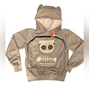 Cat/Pet Carrier Hoodie with Ears with Zip Pouch